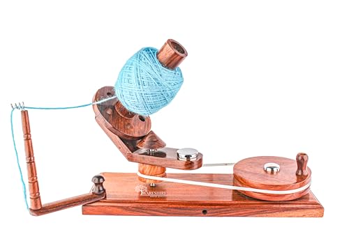 WARESHIRE Yarn Swift and Ball Winder Combo Wooden Handmade Hand Operated | Natural Yarn Ball Winder Large Center Pull Cake with Tabletop Umbrella Yarn Swift Wool String Yarn Skein Holder (Rosewood) - color: Rosewood