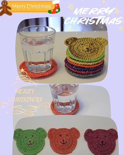 Crochet Kit for Beginners, 6 Pcs Crochet Coasters Starter Kit with Step by Step Paper-Based Tutorials, Includes an Easy-to-Use Crochet Toolkit, Yarn, Crochet Hook