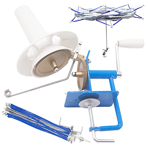 LAMXD Needlecraft Large Jumbo Metal Yarn/Wool/String/Fiber Ball Winder Hand Operated,10-Ounce,with Umbrella Swift Yarn Winder, Hand Operated Ball Winder Holder,for Swift Winding Lines, Laces, Yarns - size: Large Ball Winder&Yarn Umbrella Swift