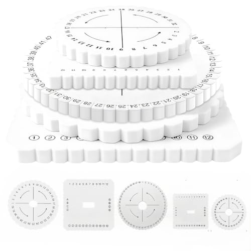 piopiocoing 5 Pcs Kumihimo Disk Include Square/Round 4 Inch & 6 Inch | Starter Kumihimo Bracelet Kit, Easily Make Handicraft,Stylish Bracelets,Necklaces,Belts and Personalized Woven Jewelry.