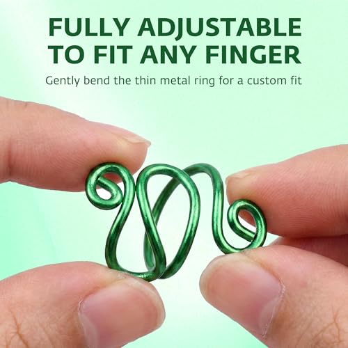 Crochet Tension Ring, Adjustable Crochet Ring for Finger, Works to Loop Yarn, Crochet Accessories, Crochet Supplies, Crochet Hooks, Gift, Resizeable, 1 Count (Green) - color: Green
