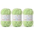 3 Pack Fluffy Chenille Yarn for Crocheting，Baby Yarn for Crocheting Soft，150g/5.28oz Velvet Amigurumi Yarn ，Fingering Weight Yarns for Crocheting Baby Blankets、DIY Craft.(3 Fresh Green) - color: 3 Fresh Green