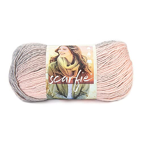 Lion Brand Yarn (1 Skein) Scarfie Bulky Yarn, Pink/Silver | Bulky Acrylic Wool Blend Knit & Crochet Fiber for Self-Striping Scarves, Colorful Cardigans, Chunky Blankets, Hats - color: Pink/Silver, size: 1 Pack