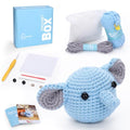 Crochet Kit for Beginners: Elephant Crochet Kit for Adults, Include Easy to Use Yarn, Step-by-Step Video, Patterns, Learn to Crochet, Thanksgiving, Christmas, Birthday Gift - color: Elephant