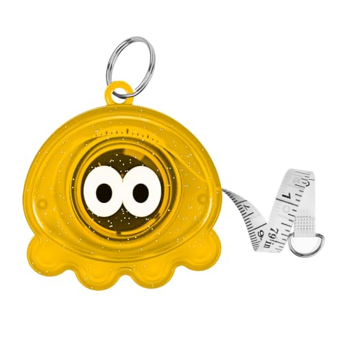 Orange Pearlescent Octopus Ret Retractable Tape Measure 2M/79Inch | Dual-Sided Scale, Flexible Measuring Tool, For Body, For Sewing, For Crafts, Useful DIY Accessory - color: B2-Orange Pearlescent Octopus