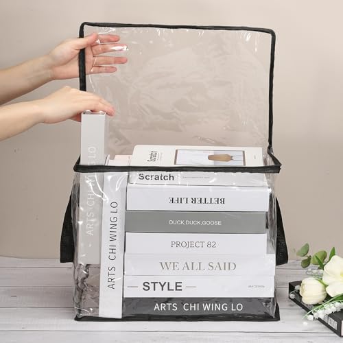 PATIKIL 9x10.6x9in Clear Storage Bags, 2PCS Plastic Storage Bags Clear Small Zippered Organizers Foldable Closet Bed Sheet Organizer Cube with Zipper for Book Clothes Yarn,S, White - color: White, size: S