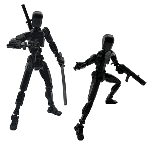 3D Printed Figure 5.54-inch Dummy13 with Weapon Expansion Set. (Pure Black) - color: Pure Black