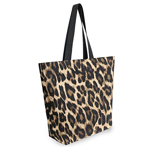 Chic Funny Cute Pattern Big Handle Extra Large Shoulder Tote Bag for Beach Travel Weekender Gym Grocery Shopping - style: Multi-leopard