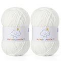 Fluffy Chenille Yarn for Crocheting，Baby Yarn for Crocheting Soft，2 Pack of 100g/3.5oz Velvet Amigurumi Yarn ，Fingering Weight Yarns for Crocheting Baby Blankets、DIY Craft.(2 Snow White) - color: [2 Snow White]