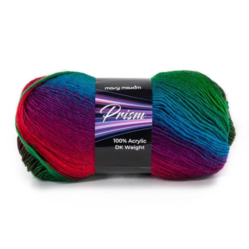 Mary Maxim Prism Yarn, Acrylic Multicolor DK Yarn, 290 Yards, Stained Glass | Ombre Yarn, 3 Weight, Machine Wash, For Knitting and Crochet, Create Baby Items, Blankets, Afghans, Clothing Variegated Yarn - color: Stained Glass