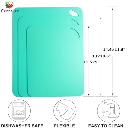 Plastic Flexible Cutting Mats for Kitchen, 6pcs Color Coded Chopping Board Set, Cutting Board Sheet for Kitchen Cooking, Dishwasher Safe(11.5x9"&13x10.6") - size: 11.5"x9"/13"x10.6"