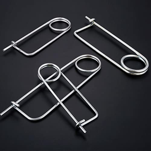 1Set Brooch Shape Steel Cotter Safety Pins Spring Pin Quick Lock Brooch Locking Fastener for Farm Lawn Garden Hitch -8Sizes (8PCS/Set, Size:3.2*80*25.6mm/0.13*3.15*1.01inch) - size: Size:3.2*80*25.6mm/0.13*3.15*1.01inch