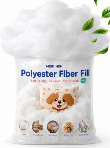7.05oz/200g Polyfill Stuffing for Pillows, 100% New Polyester Fiber Fill | Soft and Fluffy filling for couch cushions, stuffed animals, crafts and sewing projects - color: White, size: 7.05oz