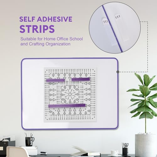 BABYSHEEP Knitting Pattern Holder with 8 Replacement Magnets & Velcro | Knitting Chart Keeper Magnetic Board Cross Stitch Supplies for Crochet 12.3*8.9inches (Purple-Velcro) - color: Purple-velcro