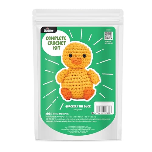 Bucilla Complete Crochet Kit, Quackers The Duck, 5" - color: Quackers the Duck