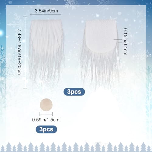GORGECRAFT 6 Pieces Gnome Beard Unfinished Wooden Balls Braids Dwarf Beard Kit Faux Fur Beard Hair Set for DIY Handmade Gnome Sewing Craft Patches Easter Christmas Party Supplies, White - color: 3pcs White Gnome Beard+3pcs Beads
