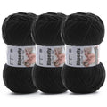 Skinny Chenille Yarn for Crocheting and Knitting - 3 Pack of 100g/317yds Ultra Soft Fluffy Plush Velvet Yarn - #2 Crochet Yarn for Amigurumi, Blankets, Plush Dolls, Baby Clothes (3, Black) - color: Black