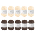 Maxee 250g(5x50g) Acrylic Yarn for Crocheting and Knitting, Multicolor Hilo Acrílico, 5 Skeins of 100m(109 Yards), 5ply Soft, Beginner/Professional Kit - color: 10P- 20