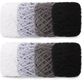 Buryeah 8 Pack Chunky Chenille Yarn for Crocheting, Dark Series | Soft Thick Fluffy Yarn for Hand Knitting, Bulky Velvet Blanket Plush for Weaving, DIY Crafts, Each 3.5 oz 55 Yards - color: Dark Series