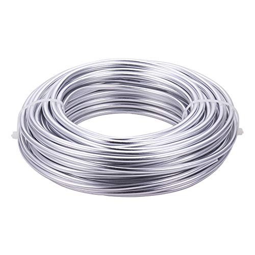 BENECREAT 52 Feet 6 Gauge Silver Aluminum Wire Bendable Metal Sculpting Wire for Bonsai Trees, Floral, Skeleton Making, Home Decors and Other Arts Crafts Making - color: Silver (6 Gauge, 52 Feet), size: 6 Gauge