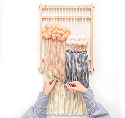 Knewmart Wooden Multi-Craft Weaving Loom Large Handcraft Frame 15.7×11.8in (40×30cm) Complete Weaving Accessory Kit