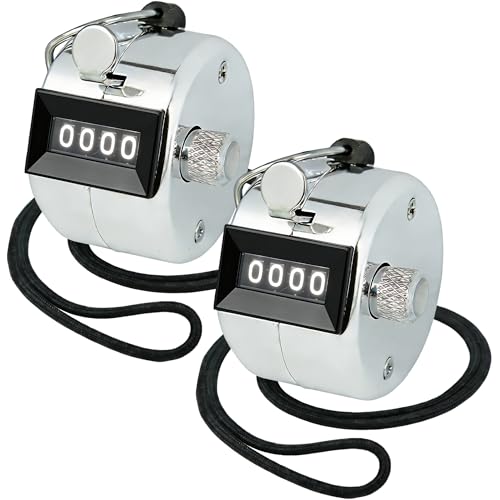 Amble Tally Clicker Counter, Metal Case Mechanical Clicker Digital Handheld Tally Counter with Nylon Lanyard