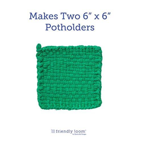 Friendly Loom | 7” Traditional-Sized Green Potholder Weaving Loops | Craft 2 Cotton Potholders