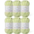 6 Pack of Skinny Chenille Yarn for Crocheting, Amigurumi Yarn&Baby Yarn for Crocheting Soft,10.58oz/656yds Fluffy Fingering Weight Velvet Yarn for DIY Crafts&Baby Blankets.(6 Fresh Green) - color: 6 Fresh Green