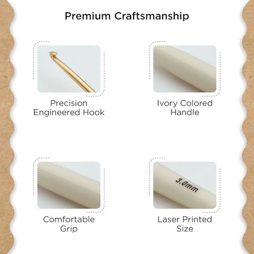 Knitter’s Pride Pearl Single-Ended Aluminum Crochet Hook - 3.00mm - size: 3.00 mm