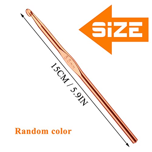 Iuuidu 5.5mm Aluminum Crochet Hook, Smooth Crochet Needles | Crochet Hooks for Arthritic Hands, Knitting Needles for Yarn Craft, Great Handmade DIY Present for Friends, Random Color - color: Aluminum Crochet Hook, size: 5.5mm