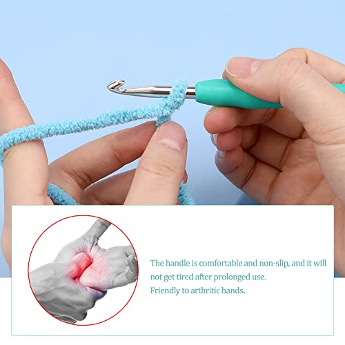 QMNNMA 5.5 mm Crochet Hook, Ergonomic Crochet Hooks for Arthritic Hands | Crochet Needles for Yarn, Knitting Needles for Beginners, Left-handed People Crocheting Yarn, Good for Making Blankets - size: 5.5mm