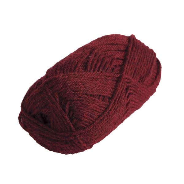 Knit Picks Wool of the Andes Red 100% Wool Yarn Pack for Knitting | 10 skeins (500g total) of soft worsted weight crocheting yarn in Garnet Heather color, good for felting. - color: Garnet Heather