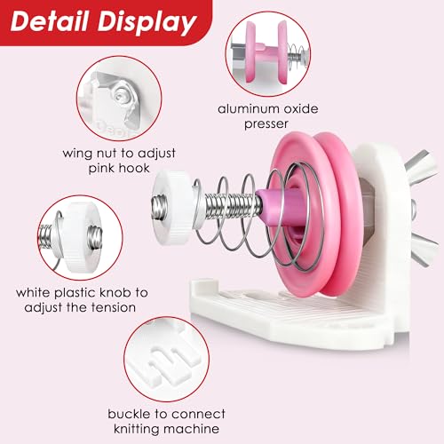 Ceoighe 2 Pack Circular Knitting Machine Tensioner Removable Yarn Tensioner Adapters Compatible with ADDI 48 46 22 Needle (White) - size: White
