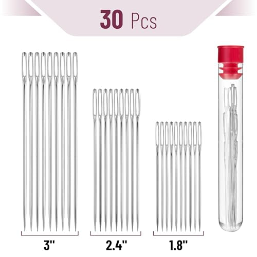 Mr. Pen- Large Eye Needles for Hand Sewing, 30 pcs, 1.8", 2.4", 3" | Large Eye Sewing Needles, Embroidery Needles for Hand Sewing Needles Large Eye Hand Sewing Needle, Embroidery Needle - color: Silver, size: 30 pcs, 1.8", 2.4", 3"