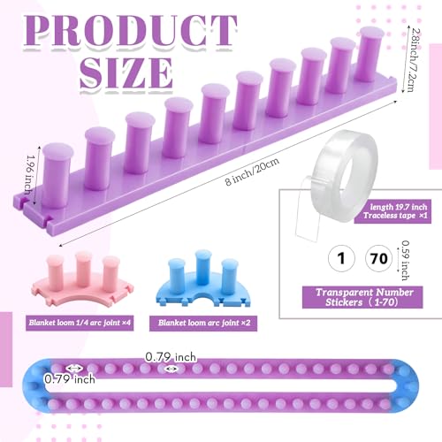 Novabright 64 Inch Chunky Yarn Blanket Loom Kit Adjustable Plastic Frame No Needle Hand Knitting for Thick Yarn Projects DIY Beginners Craft Gift - style: Plastic