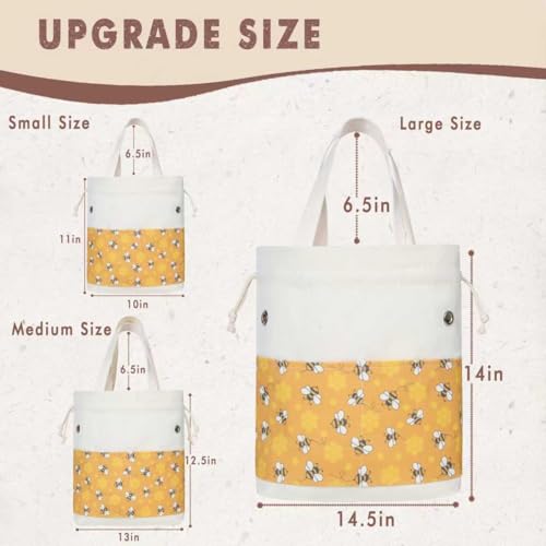 TOGETRUE Yarn Bag, Knitting Crochet Tote Bag, Yarn Storage Bags Organizer, Crochet bags for Crocheting Project, Store Skein Ball, Short Knitting Needle (Large, Bees) - color: Bees, size: Large
