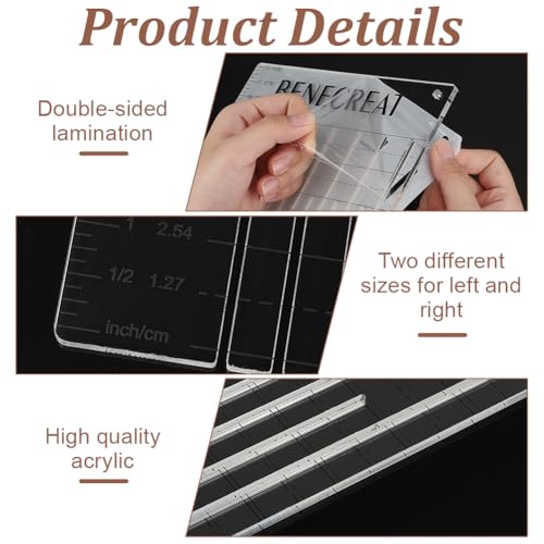 BENECREAT Acrylic Quilting Template Ruler, Tie Blanket Ruler Template, Rectangle Template Quilt Supplies for Cutting Patterns, Sewing, Blanket Making - style: Rectangle