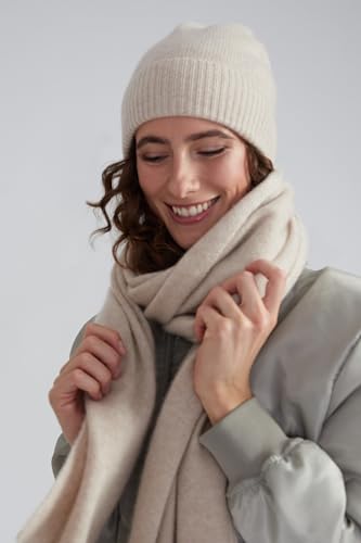 Cashmere Knitted Scarf for Women by Style Republic - color: Sand
