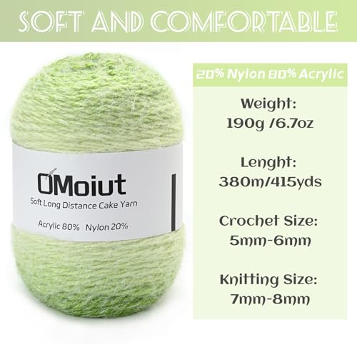 3 Pack Ombre Crochet Yarn Cake - Baby Blanket Yarn for Crocheting Soft - 20% Nylon 80% Acrylic Amigurumi Yarn - 570g/20.1oz Gradient Yarns for Crocheting &Crafts(3 Pale Green) - color: 3 Pale Green