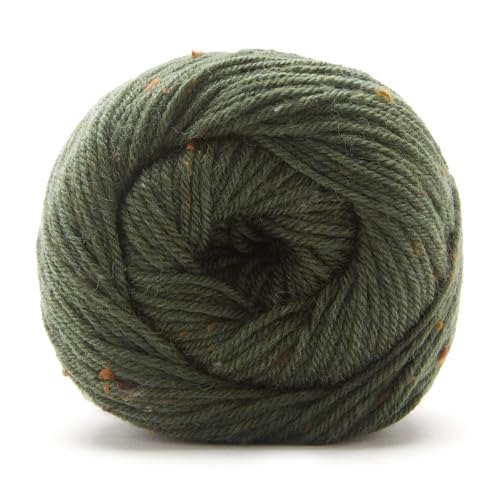 Loops & Threads Luxe Merino Tweed Yarn - Yarn for Knitting, Crochet, Weaving, and Arts & Crafts - Pine, Wool Blend, 4.4 oz - color: Pine