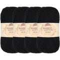 JubileeYarn Bamboo Cotton Sport Yarn - 50g/Skein - Midnight Black - 4 Skeins - color: 211 Midnight Black, size: 4 Skeins