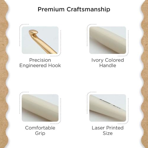 Knitter’s Pride Pearl Single-Ended Aluminum Crochet Hook - 9.00mm - size: 9.00 mm