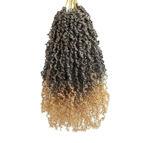 8 Inch Pre-Looped Yanky Twist Crochet Hair, 30 Strands/Pc, Mini Passion Twists, Senegalese Braiding Hair (T27, 8 Pcs/Pack) - color: T27, size: 8in (8/pack)