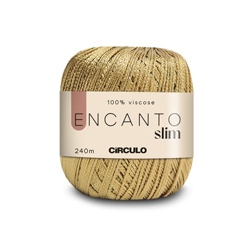 CIRCULO Encanto Slim Yarn 100% Viscose - Luxury & Shine - Sport Weight Yarn - 262 yds, 3.52 oz - Color 7577 - Gold - color: 7577 - Gold, size: Encanto Slim - Sport #2