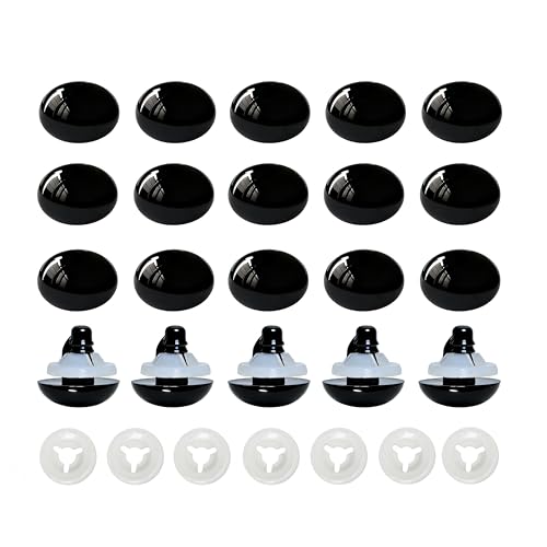 BESTCYC 200pcs 10 * 14mm Black Safety Noses and Washers for Amigurumi,Oval Craft Nose Stuffed Animal Nose for Crocheting Plush Animals Amigurumi Handmade Lovers Doll Makers DIY Making Supplie - size: 10*14mm