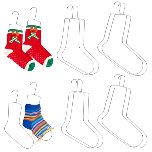6Pairs of 8in/9in/10in Sock Blockers Stainless Steel Blockers Drying Hanger | for Knitting and Crochet, Shaping, Drying, Displaying Socks - size: 6 Pairs