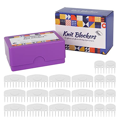 TVlifams 20Pcs Knit Blocking Pins Kit, 8 Pins and 4 Pin Knit Crochet Blocking Combs for Blocking Knitting Sewing Lace Needlework Projects (1 Box) - color: 1 Box