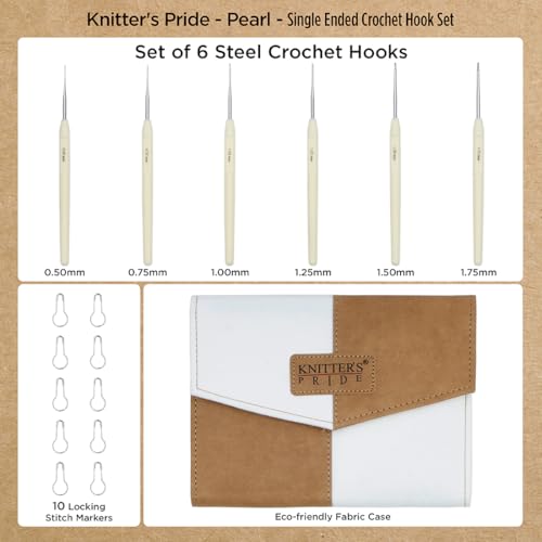 Knitter’s Pride Pearl Single-Ended Steel Crochet Hook Set