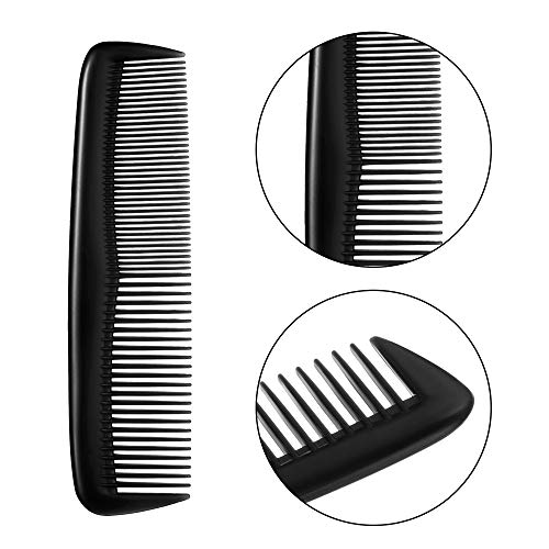Leinuosen 12 Pieces Pocket Hair Combs, Fine Tooth Combs, Black | Plastic Hair Care for Men Women, Portable Travel Size, for Barber Salon Hair Dressing Use, Not Breakable, Peines Para Cabello - color: Black