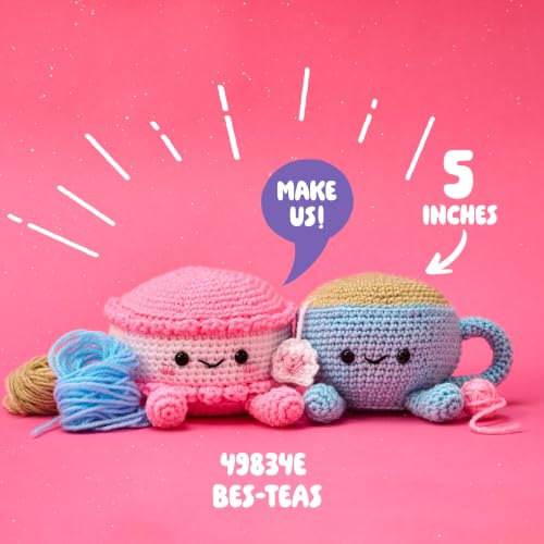 Bucilla, Complete Crochet Kit for Beginners, Amigurumi Besties, BES-Teas - color: Bes-Teas
